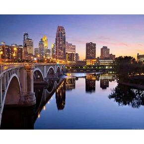 طلاء Zuvrdiai DIY بالأرقام اللوحة Minneapolis Canvas مجموعة مع Paints Paints Acrylic للبالغين المبتدئين الهدية الفنية 16 × 20 بوصة لا يوجد إطار