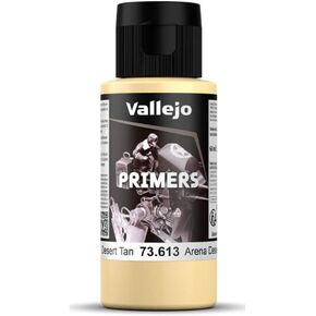 Vallejo - Surface Primer Color | Desert Tan Acrylic Primer 200 ml (6.76 fl.oz.) | Matte Finish and Fast Drying | Perfect for Airbrushing and Great Adhesion to Figurines and Scale Models
