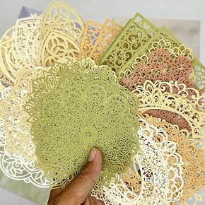 40Pcs Vintage Scrapbook Paper Lace Cutouts for Scrapbooking Journaling Supplies Decorative Retro Cutout Paper Frame for Junk Journals DIY Art Craft Album Planners Embellishments Card Making