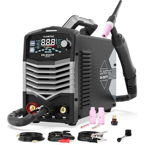 250A AC/DC Aluminum TIG Welder with Pulse, 110V/220V Dual Voltage TIG Welding Machine with DC TIG/AC TIG/Pulse TIG/SPOT TIG/Stick