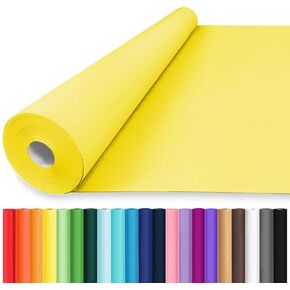 Vanhench 17.8 "x1500" (125) ورق التغليف الأصفر ، ورق ملون صلب Kraft Craft Paper for Birthday Hift Wabs/Poster Bulletin ، Floral Bouquet Flower Crafts Packing ، Supplies Moving Supplies