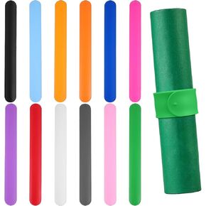 12 PCS Silicone Paper Slap Bands ، Flips Wraps Wrapp Paper Roll Clips Silicone Snap Bands Covered Comped Clopps for Wedding Treguation Traving (12 loll)