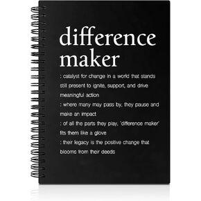 Difference Maker Hardcover 160 Pages Spiral Notebooks, Appreciation Gifts for Women Man Boss Leader Supervisor Teacher Mentor Counselor, Retirement Going Away Gifts for Coworker Friend