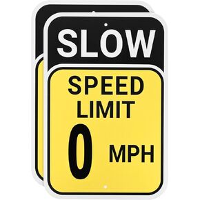 2-Pack Speed Limit 20 MPH Sign, 12" x 8" Aluminum Weather Resistant Waterproof Rust Free Traffic Sign Traffic Street Signs W 2 Pre-drilled Holes for Outdoor/Indoor Metal Road Sign