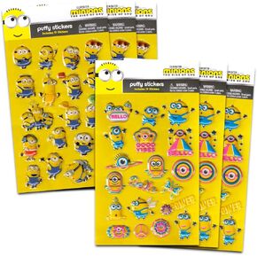 Minions Sticker Pack for Boys & Girls Bundle - 114 ملصقات منتفخة للأطفال ديكورات حفلة عيد ميلاد الأطفال | Despicable Me Minions حفلة عيد ميلاد تفضل
