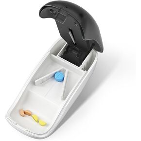 Pill Cutter, Pill Cutter Splitter for Small and Tiny Pills, Black Pill Splitter with Blade Guard, Cutting Vitamins Tablets in Half, Black