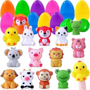 12 Pack Easter Eggs with Finger Puppets Toys Easter Animal Finger Puppets Toys Gifts for Kids Easter Basket Stuffers Fillers Easter Egg Hunt Classroom Prizes Reward Easter Party Favors
