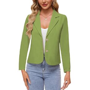 MINTLIMIT Linen Blazer for Women Long Sleeve Lapel Button Blazers Lightweight Casual Work Office Tailored Jacket Suits