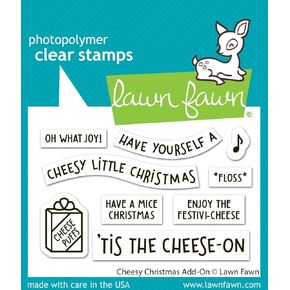 Lawn Fawn LF3502 Cheesy Christmas Add-On 2X3 Clear Stamp Set