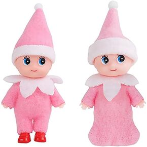 Mini Baby Elft Set Kindness Twins Craft Tiny Babies Doll Decoration Accessories Toys for Girls Boys Kids Adults (Pack of 2 Pieces Pink)