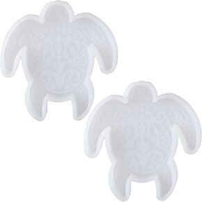 Homesogood 2pcs سلحفاة البحر قوالب سيليكون سيليكون قوالب طازجة للخرز شمعة شمع الذوبان راتنجات السيليكون DIY المصنوعة يدويًا العفن