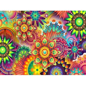 Masxcuply DIY 5D Diamond Painting Flower ، فن الماس اللوحة زهرة ملونة من أدوات الأرقام للبالغين والأطفال ، فنون الزهور المجردة مرسومة مع تدريبات كاملة لديكور جدار الهدية (12x16in)