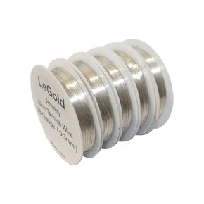 LEGOLD 5 SPOOL 28 GAUGE Jewelry Craft Round Round Copper Wire Non Tarnish Resistant Silver Color
