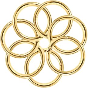 MAGICLULU Caribeener Clips - 10PCS Spring O Ring 1.5 Inch Metal Round Carabiner Circle Key Ring Clips for Keychain, Buckle, Bags, Purse, Handbag, Craft Jewelry Making