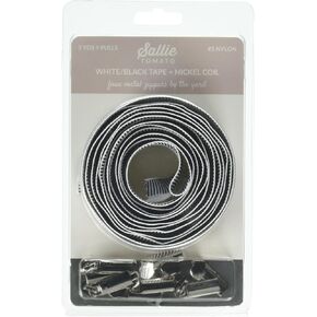 Sallie Tomato Black/White 5 Nylon Nickel coil zippers bag & tote accessories