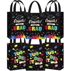 Sweetude 12 Pcs 2025 Graduation Gift Bags with Handles Reusable Congrats Grad Tote Bags for College Graduation Party Supplies in Kuwait
