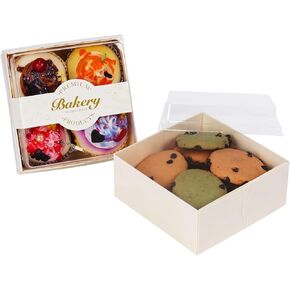 20 Pack Charcuterie Boxes with Clear Lids, 7x7x2.5 Square Cookies Boxes for Gift Giving, Disposable Bakery Food Container for Donut Pastry Strawberries Bread