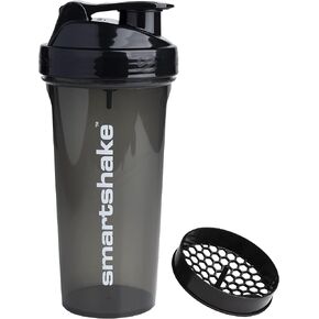 Smartshake Glossy Lite Protein Shaker Bottle 800mL Heakproof BPA مجاني - هدايا للرجال شرب صالة ألعاب رياضية للرجال لشراب البروتين + مسحوق البروتين (800 مل ، وردة عميقة)