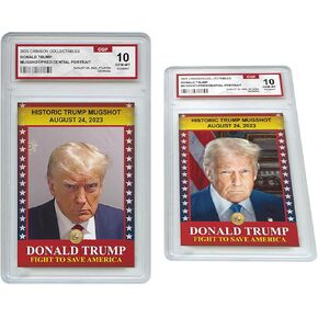 بطاقة Donald Trump Trading Card - 3D Mugshot/Perfectial Portrait - GEM Mint Tradeed 3D Card - Trump 2025 - Premium Trump Gifts