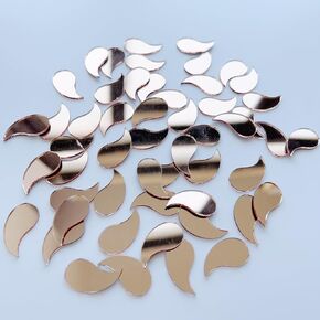Set of 100 Mini Mango Shape Shisha Mirrors for Lippan Art, Crafts, Embroidery, Scrapbooking, and Home Decor (Rose Gold)