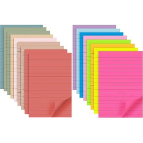 YEECOK 4x6 Lined Sticky Notes, 329 Count, Pastel Colors, Special Technology