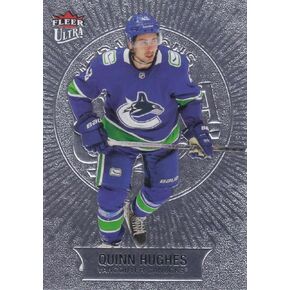 2021-22 Upper Deck Fleer Medallions Quinn Hughes Canucks Card #M-37