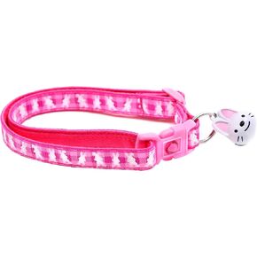 Easter Bunnies on Plaid Cat Collar with Bell | Safety Breakaway Collar | Adjustable Large Size or Kitten Collar (Navy, Large(10lbs & Up))