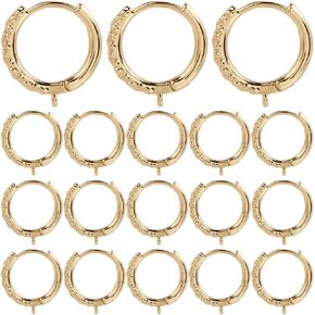 Sunnyclue 20pcs Real 18k Gold Huggie Hoop Houpings Huggie Hoop Encring Encerings Round Round French Consring Wires Bather with Loops Bulk for Jewelry Making Women Comforns Supplies Results Hawrings Crafts.