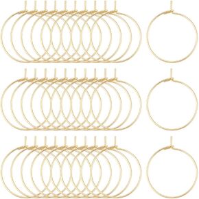 30pcs الفولاذ المقاوم للصدأ الصلب القرط 20 ملم 18K الذهب مطلي الأطواق أقراط كبيرة طوق للنساء النتائج أقراط الأقسام لدائرة DIY MAING MODRINGS