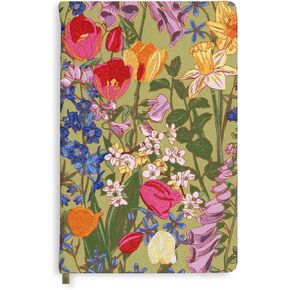 Vera Bradley Women's Floral Fabric Bound Notebook, 9" x 6" Journal with 160 Lined Pages, Meadow Bouquet