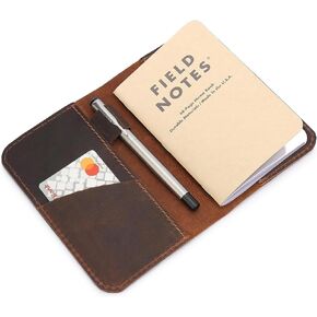 غلاف اليومية الجلدية للملاحظات الميدانية ، غلاف دفتر ملاحظات لـ Cahier ، Wallet Case ، (3.5 × 5.5 بوصة)