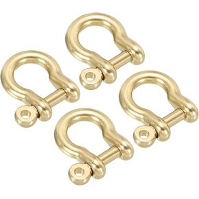 Patikil D-Ring Shackle ، Brass U Type Fob Hook Hook Small Bow Stackles Diy Leather Elimation
