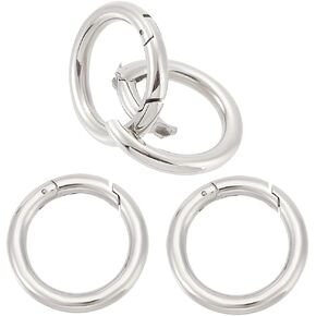 UniCraftale 4pcs الفولاذ المقاوم للصدأ بوابة زنبرك الحلقات المعدنية o حلقات جوفاء الدائري الدائري حلقات مفاتيح حلقات مفاتيح لتصنيع المجوهرات DIY الداخلية 28 ملم