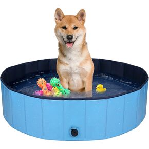 Future Way Foldable Dog Pool for Medium Dogs, Heavy Duty Dog Bathtub, Durable Pet Pool for Dogs and Kids, Easy to Set Up and Fold, Blue (48Inch.D x 12Inch.H)