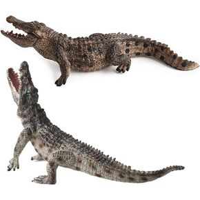 2 Pcs Simulated Crocodiles Model Figure Toy, Realistic Alligator Figurines Collection Playset Science Educational Props