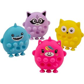 Fun Express 3D Lotsa Pop Suction Characters, 4 Pieces