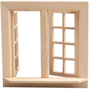 نافذة Bestonzon Miniature Dollhouse ، 1:12 الأثاث المصغرة للنماذج إطارات نافذة Doll House ، نافذة خشبية للدمى ، إطار النافذة المصغرة الأثاث الصغير Windows Mini Windows for Crafts
