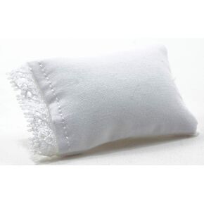 Dollhouse Miniature White Pillow
