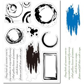 Craspire Coffee Tea Stain Clear Rubber Rubber Stamps Vintage Circle Dot Silicone Seals Seals Seals Stamp for Journaling Card Making Friends Diy Scrapbooking Frame Decoration