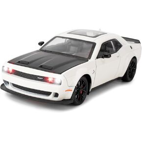 BDTCTK 1/24 Dodge Challenger Hellcat Model Car, Zinc Alloy Pull Back Toy car with Sound and Light for Kids Boy Girl Gift(Black) in Saudi Arabia