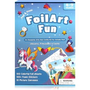 هدايا التخرج من أجل Kid ، Foil Art Kit for Kids ، Art & Craft Activity No Mess Toys Art Toys للأعمار 5-7 ، فنون الطباعة والحرف اليدوية DIY للأطفال الذين تتراوح أعمارهم