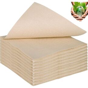 200 Count Compostable Cocktail Napkins, Quality 2-Ply Disposable Paper Napkins, 10" X 10" unfolded Beverage Napkins for Wedding Holiday Party Graduation Birthday and Every Day Use