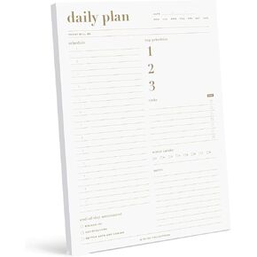 مجموعات Bliss الأساسية Planner Daily Planner 210 × 297 مم مع 50 ورقة تمزق غير مؤرخة ، ومنظم الذهب المعدني مفكرة لتتبع الإنتاجية ، والجدول الزمني الخاص بك ، والمهام ، ومهمة المياه ، والملاحظات والمزيد