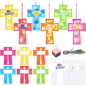 CTOSREE 24 SETS Easter He Lives Cross Cross Cross Cross Cross DIY Paper Paper Art for Easter Celebrations Orment