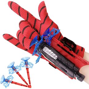 Spider Web Shooter, Superheroes Wrist Launcher Toy, Funny Children Educational Toys, Spider Gloves Man Cosplay Gift for Kids (Red)