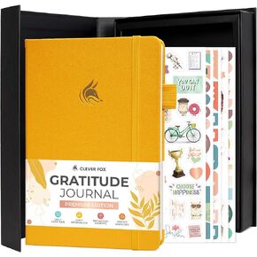 Clever Fox Gratitude Journal Premium - Happiness, Positivity & Affirmation Journal – Inspirational Daily Notebook, 6 Months (Rose Gold)
