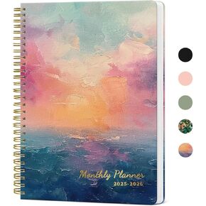 Monthly Planner 2025-2026, 18 Months Planner Calendar 2025-2026, January 2025 - June 2026, 7" x 10", 25-26 Monthly Calendar, Perfect for School Office Home Planning-Sunsets