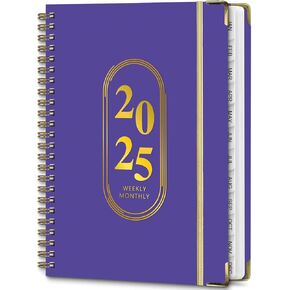 2025 Weekly and Monthly Planner, Calendar Planner 2025, January 2025 - December 2025, 8.5" x 6.5" (Purple)