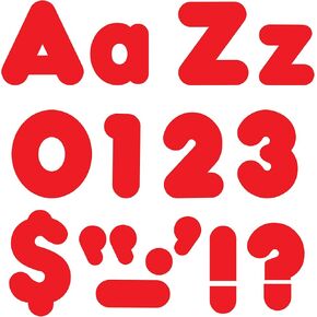 Red 4 "أحرف كبيرة/صغيرة من الأحرف الجاهزة من Trend Enterprises ، INC. ؛ الخط غير الرسمي ؛ 182 قطعة