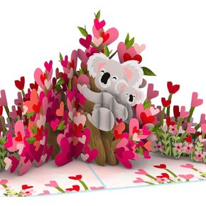 Heartags- بطاقة عيد الأم منبثقة ، 6 × 8 في بطاقة عيد الأم في Koala Mother Mother لأم لأمي ، عيد الأم المنبثقة مع الظرف